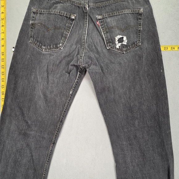 Vintage Levis 501 Jeans Mens Straight Button Fly USA 90s Distressed Fits 30x30 - Picture 11 of 16